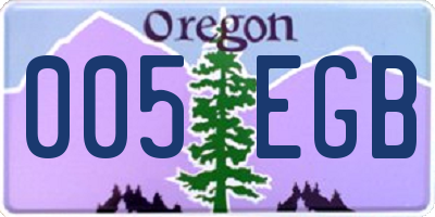 OR license plate 005EGB