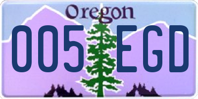 OR license plate 005EGD