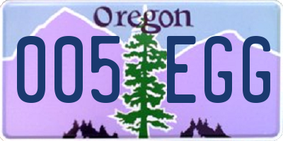 OR license plate 005EGG