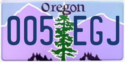 OR license plate 005EGJ