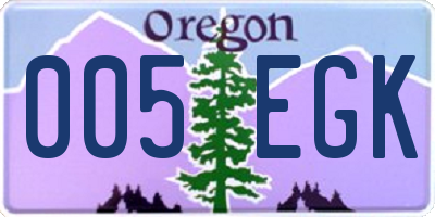 OR license plate 005EGK
