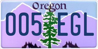OR license plate 005EGL