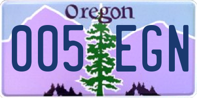 OR license plate 005EGN