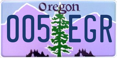 OR license plate 005EGR