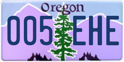 OR license plate 005EHE