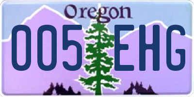 OR license plate 005EHG