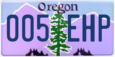 OR license plate 005EHP