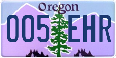OR license plate 005EHR