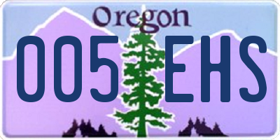 OR license plate 005EHS