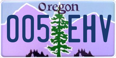 OR license plate 005EHV