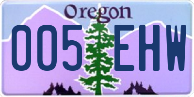 OR license plate 005EHW