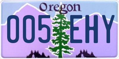 OR license plate 005EHY