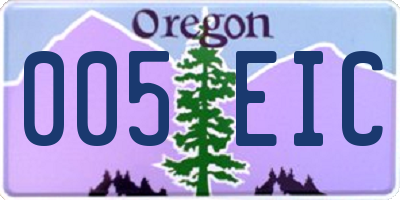 OR license plate 005EIC