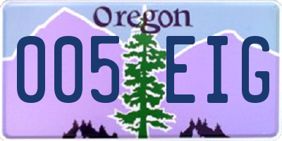 OR license plate 005EIG