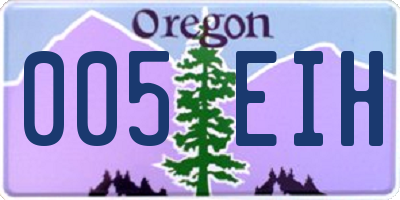 OR license plate 005EIH