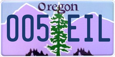 OR license plate 005EIL