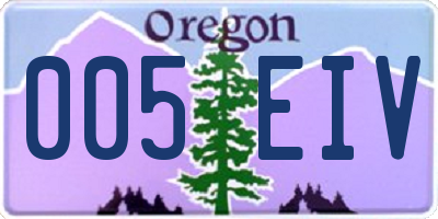 OR license plate 005EIV