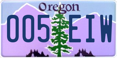 OR license plate 005EIW