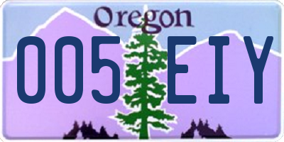 OR license plate 005EIY