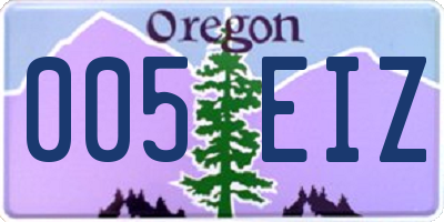 OR license plate 005EIZ