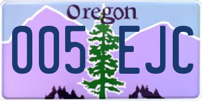 OR license plate 005EJC
