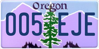 OR license plate 005EJE