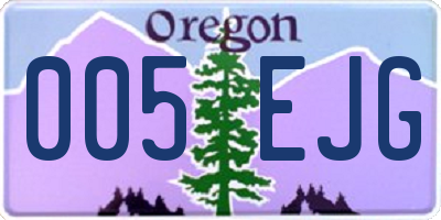 OR license plate 005EJG