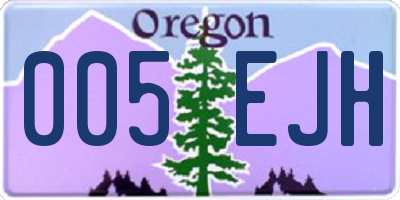 OR license plate 005EJH