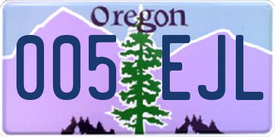 OR license plate 005EJL