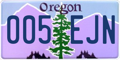 OR license plate 005EJN