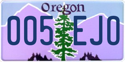 OR license plate 005EJO