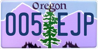 OR license plate 005EJP