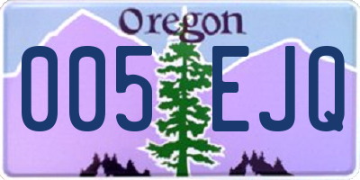 OR license plate 005EJQ