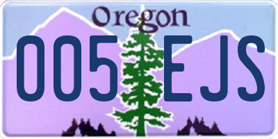 OR license plate 005EJS