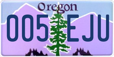 OR license plate 005EJU