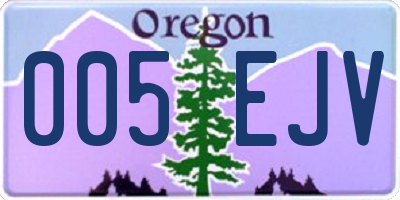 OR license plate 005EJV