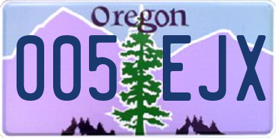 OR license plate 005EJX
