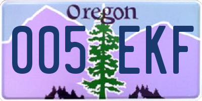 OR license plate 005EKF
