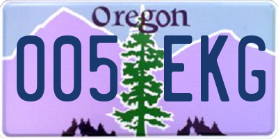 OR license plate 005EKG