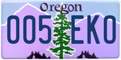 OR license plate 005EKO