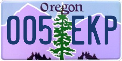 OR license plate 005EKP