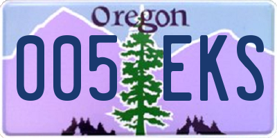 OR license plate 005EKS