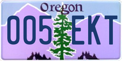 OR license plate 005EKT