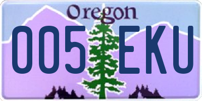 OR license plate 005EKU