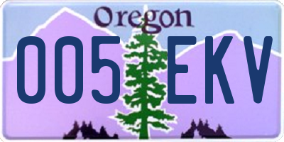 OR license plate 005EKV