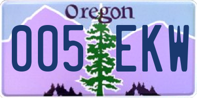 OR license plate 005EKW