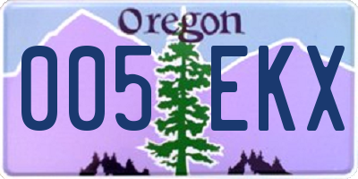 OR license plate 005EKX