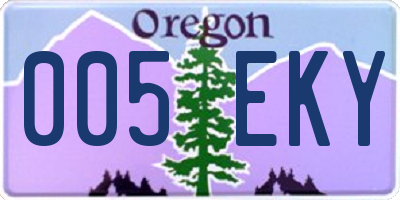 OR license plate 005EKY