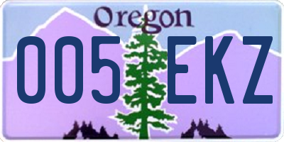 OR license plate 005EKZ