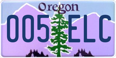 OR license plate 005ELC